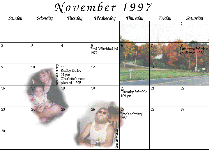 Wimble Family Calendar Selector
