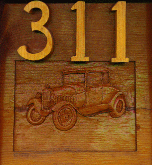 antique car address plaque